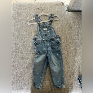 Oshkosh B’gosh Blue Denim Heart Print Overalls